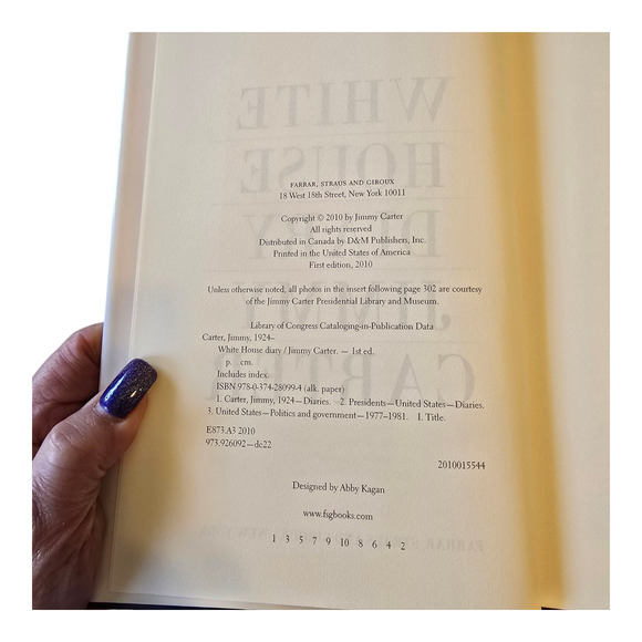 White House Diary by Jimmy Carter 1st Edition Hardcover 570 Pages - Picture 9 of 9